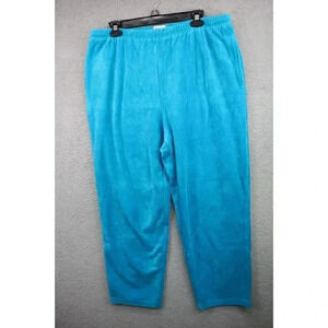 Drapers & Damons Petites Turquoise Blue Pull On Pants-Size PXL-Velour